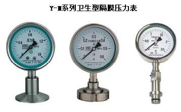 Y-M系列衛(wèi)生型隔膜壓力表