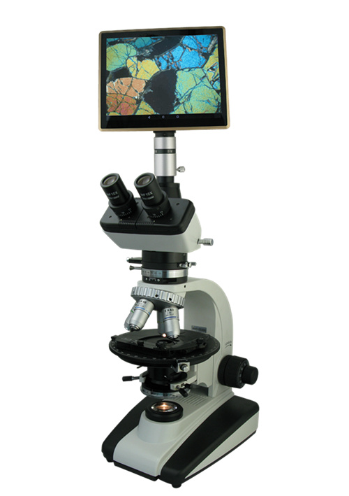 偏光顯微鏡三目透射40-630倍十字網格分劃目鏡 