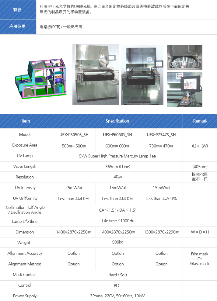 手动平行UV(曝光)系统,韩国UNILAM优尼光