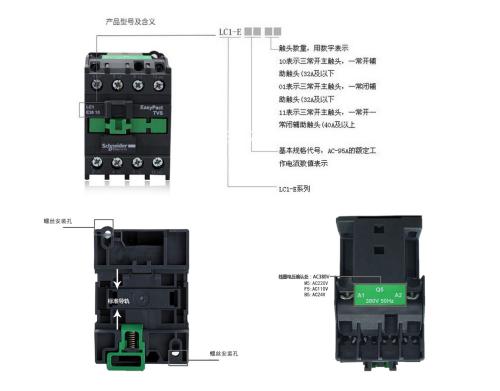 产品名称: 产品型号:施耐德交流接触器参数lc1e0610b5n  生产厂商