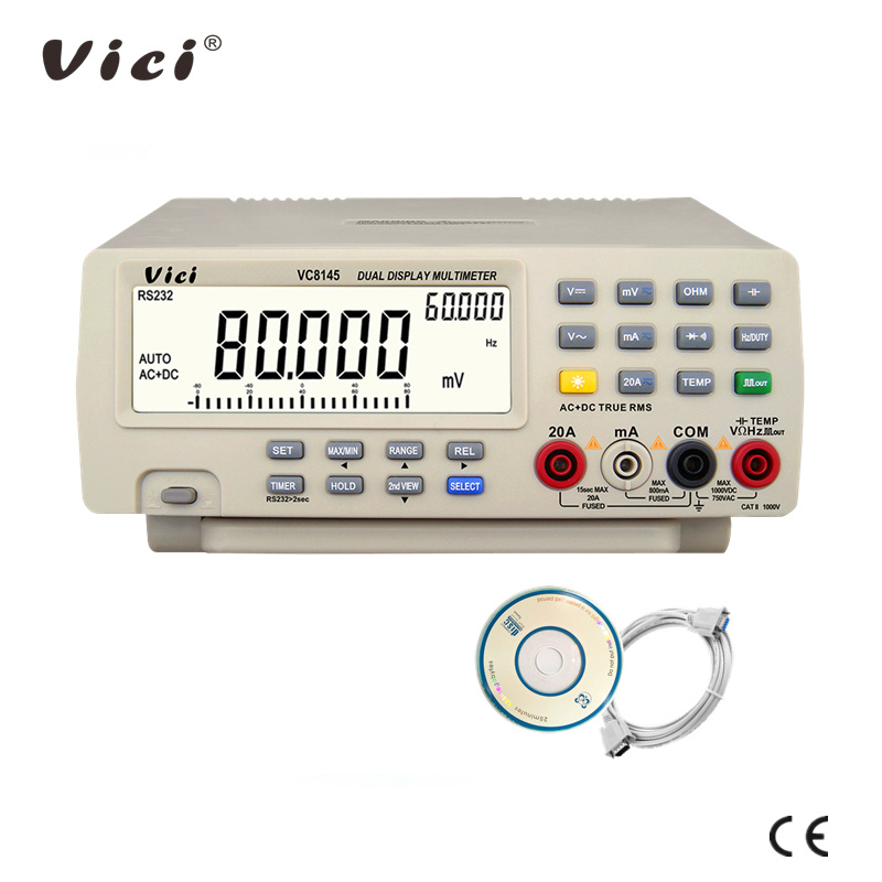 維希Vici 多功能高精度數(shù)字臺(tái)式萬(wàn)用表VC8145 真有效值帶電腦接口