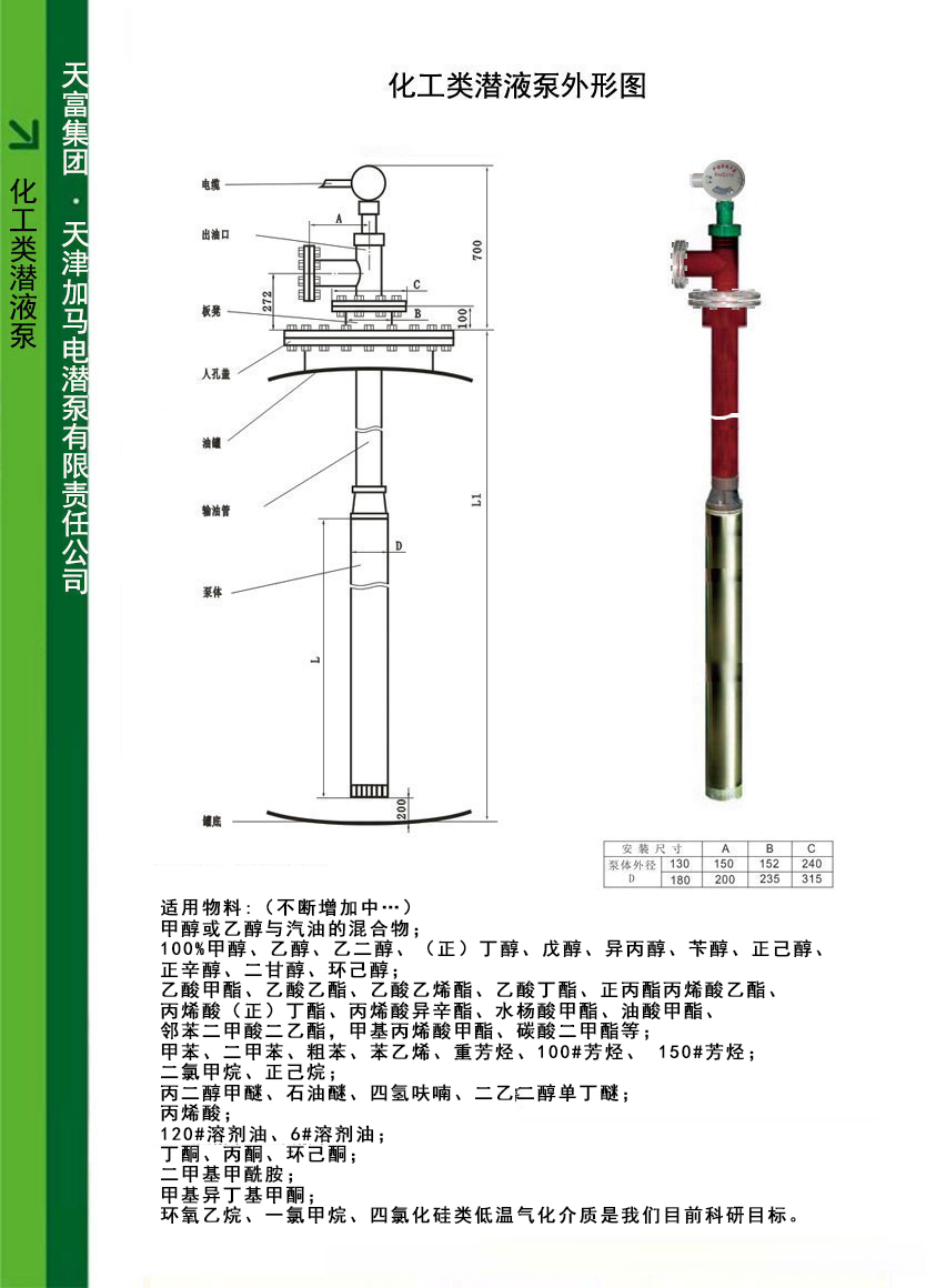 甲醇乙醇地下罐不锈钢防爆潜液泵