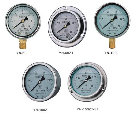 Y-60BF/Y-100BF/Y-150BF不锈钢压力表