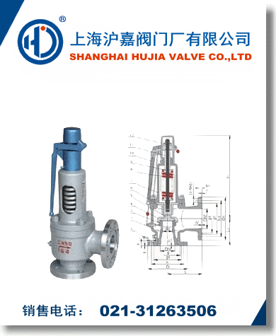 锅炉安全阀进口锅炉安全阀上海沪嘉阀门厂