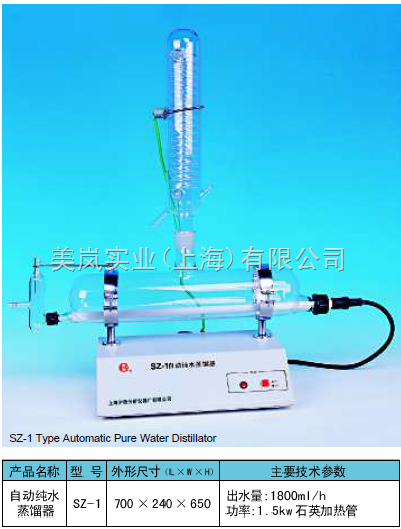 百仙牌自动纯水蒸馏器SZ-1