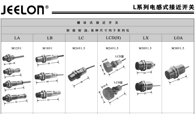 L系列電感式接近開(kāi)關(guān)LA-0224NALB-0524NALC-0724NALX