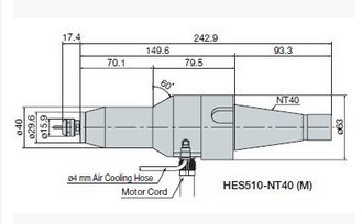HES510-NT50条形角钻轴NSK钻轴