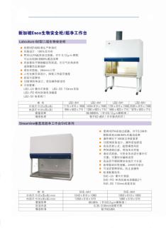 新加坡Esco凈化臺垂直風(fēng)工作臺北京代理參數(shù)價格凈臺潔凈臺生物安全柜