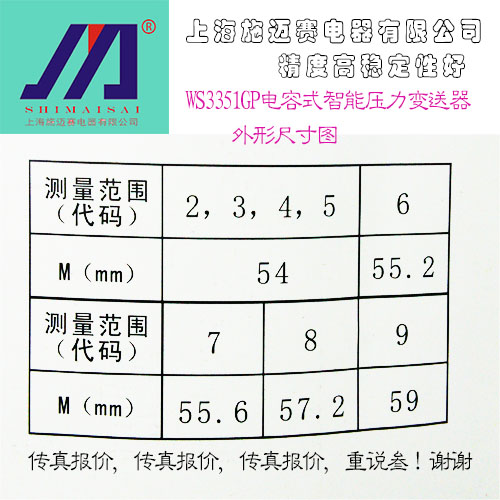 WS1151GP WS3351GP電容式施邁賽壓力變送器