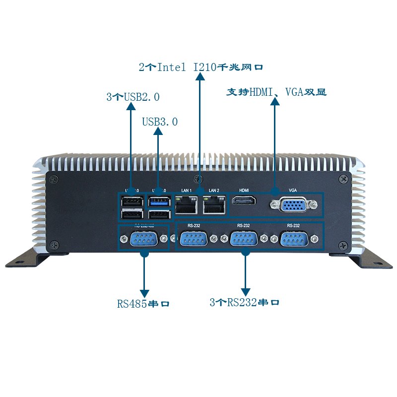 東田無風(fēng)扇工控機DTB-1052 J1900/E3845 CPU寬溫嵌入式BOX-PC 