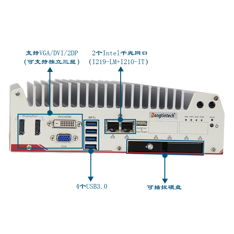 東田無(wú)風(fēng)扇工控機(jī)DTB-3012 六代CPU 2網(wǎng)3串8USB三顯 工業(yè)電腦