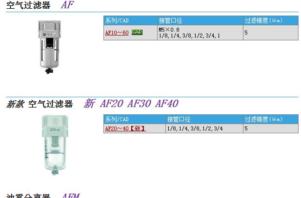 现货SMC气动元件AF4000-04C-8
