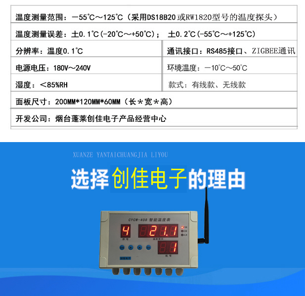 CYCW-408無(wú)線智能溫度顯示儀表