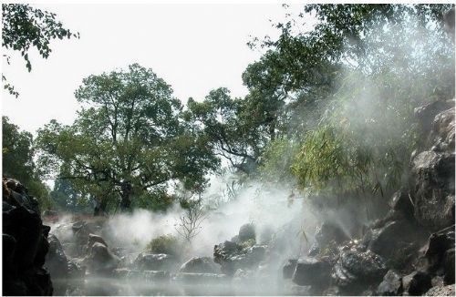 商業(yè)地產休閑餐廳人造霧戶外噴霧造景降溫控制系統(tǒng)南京水滴子