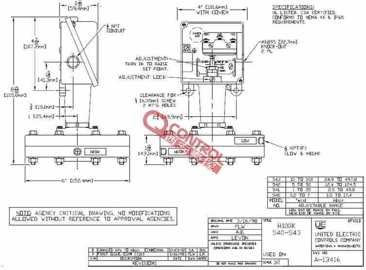 四川H100K-544美国UE滤网差压开关0.1-1.4bar 代理 