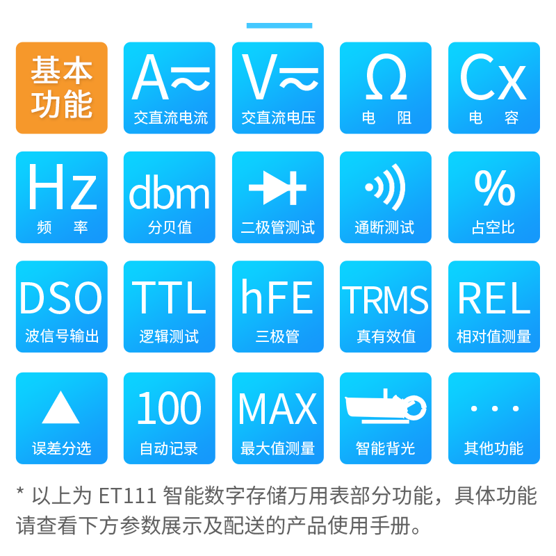 廠家直銷便攜式全保護高精度四位半數(shù)字防燒多功能萬用表ET111