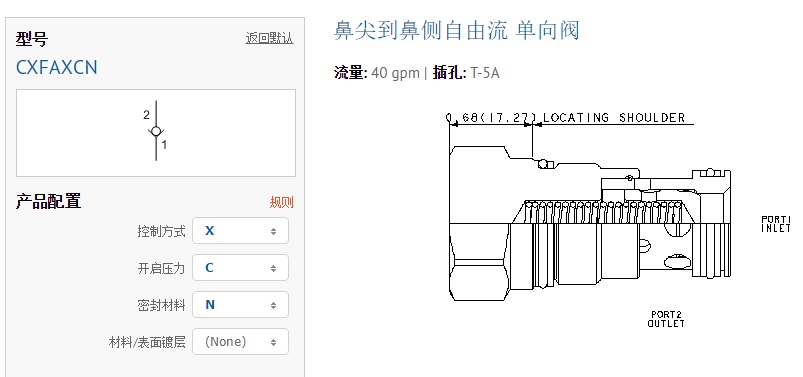 群世SUN液压插装阀单向阀CXFAXCN CXFA CXFA-XCN