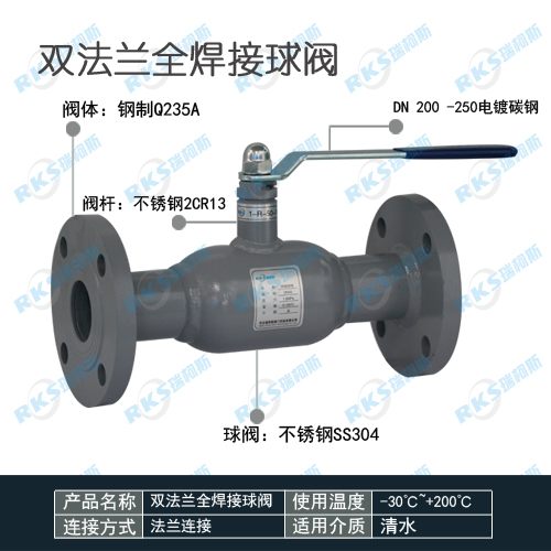 瑞柯斯-Q367F雙法蘭全焊接球閥-特點-價格