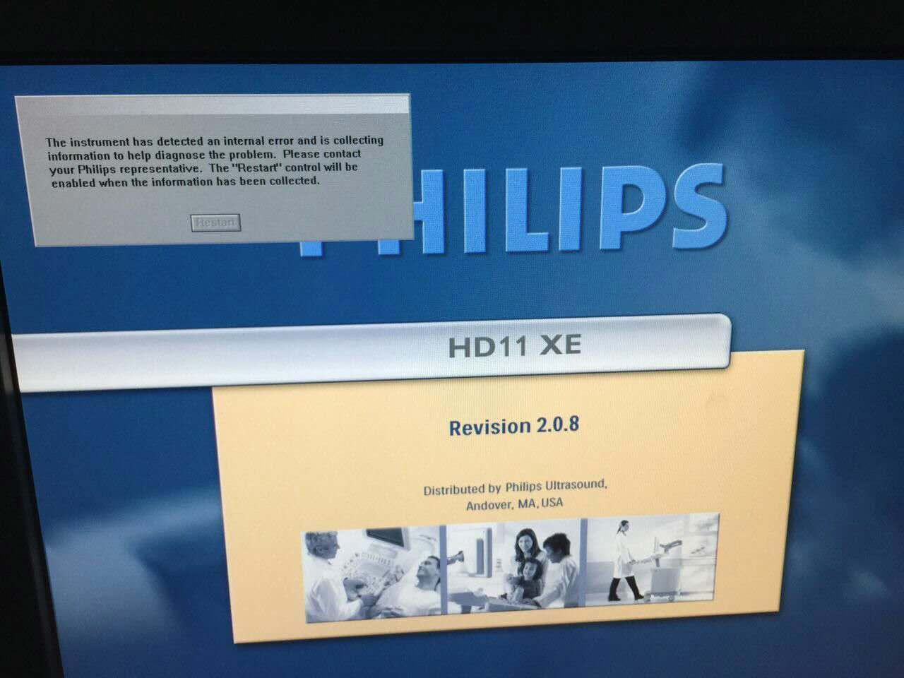 PHILIPS HD11彩超启动报错问题维护维修