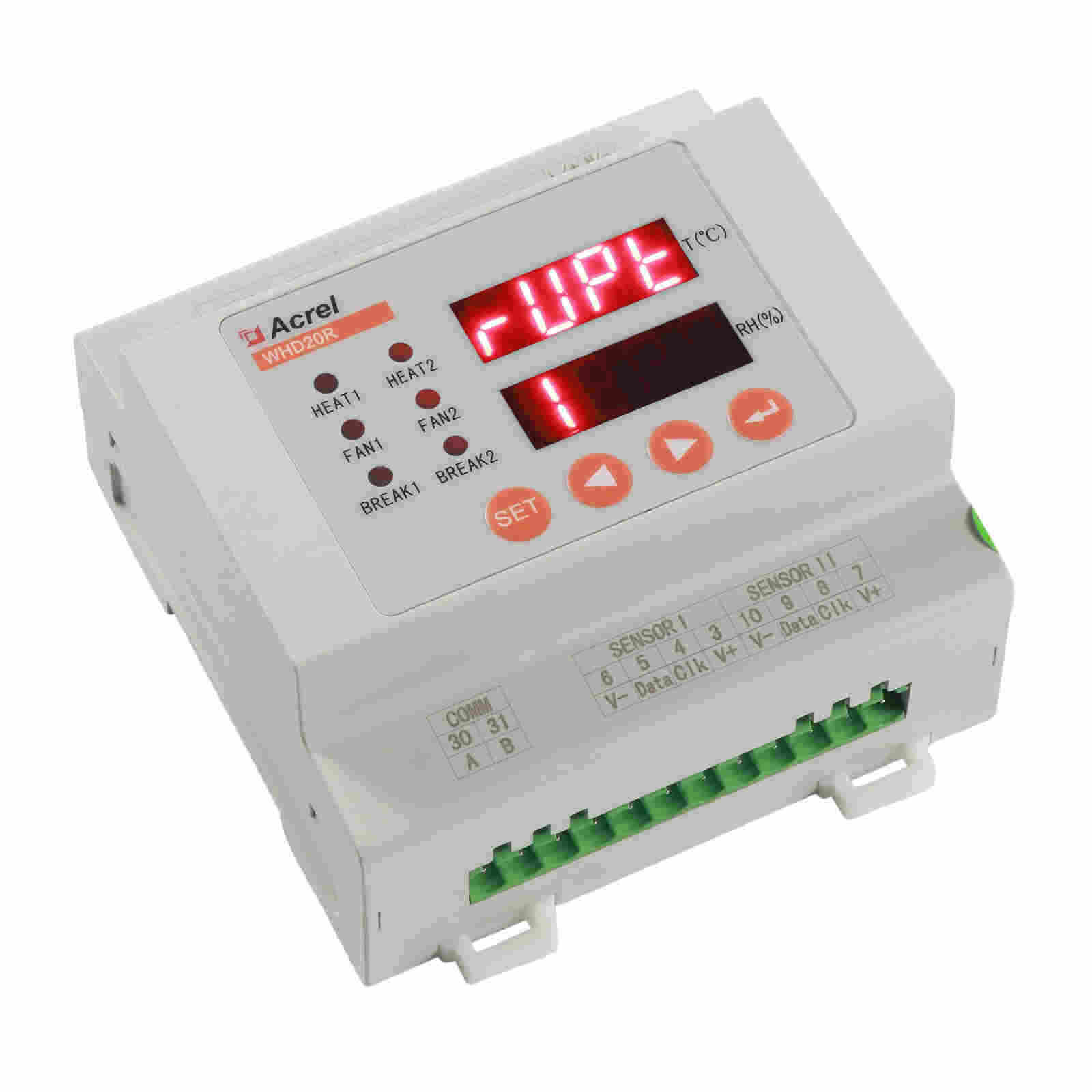 安科瑞whd20r-22智能型温湿度控制器 导轨安装 测量2路温湿度