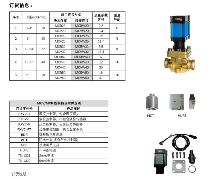 美國漢森MCV-DN20-50-MCR65-100供液電動閥