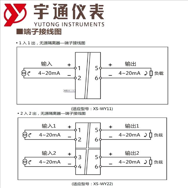 重慶宇通儀表XS-WY11-AA無源隔離器1入1出4-20mA無需供電信號隔離