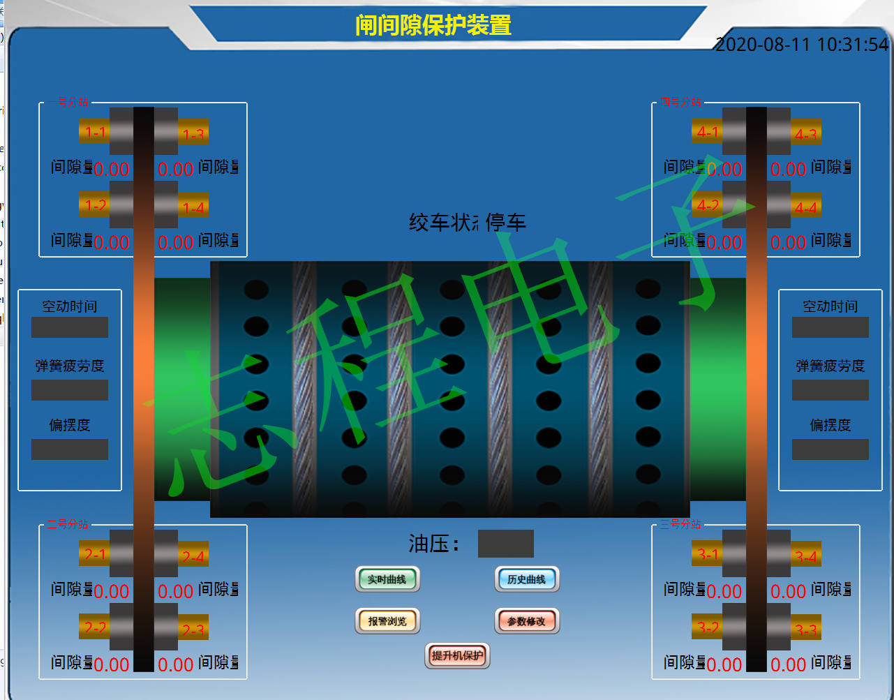 提升機(jī)電機(jī)溫度振動閘瓦間隙保護(hù)監(jiān)測