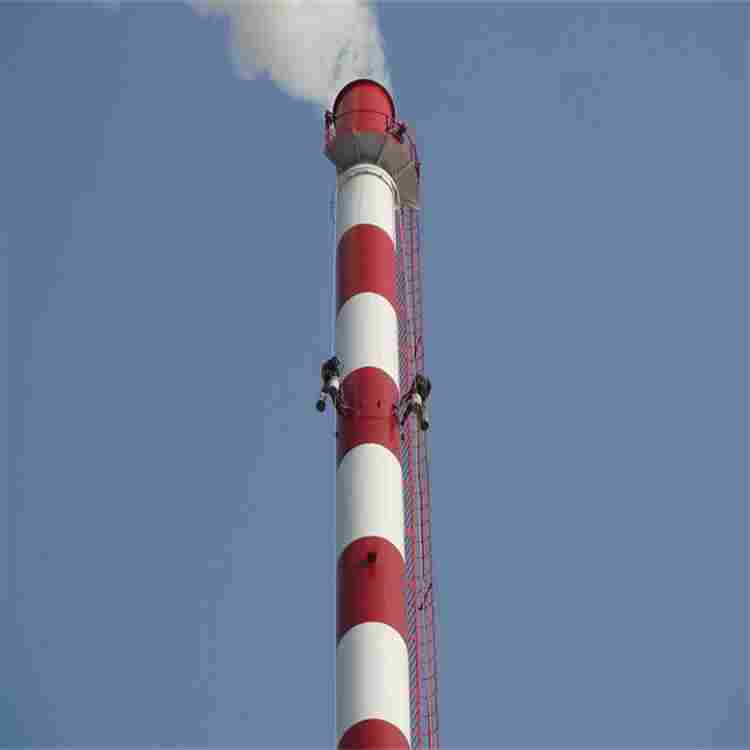 电厂烟囱涂刷航标油漆