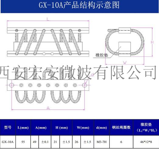 西安宏安電子儀器防震-GX-10A型鋼絲繩隔振器