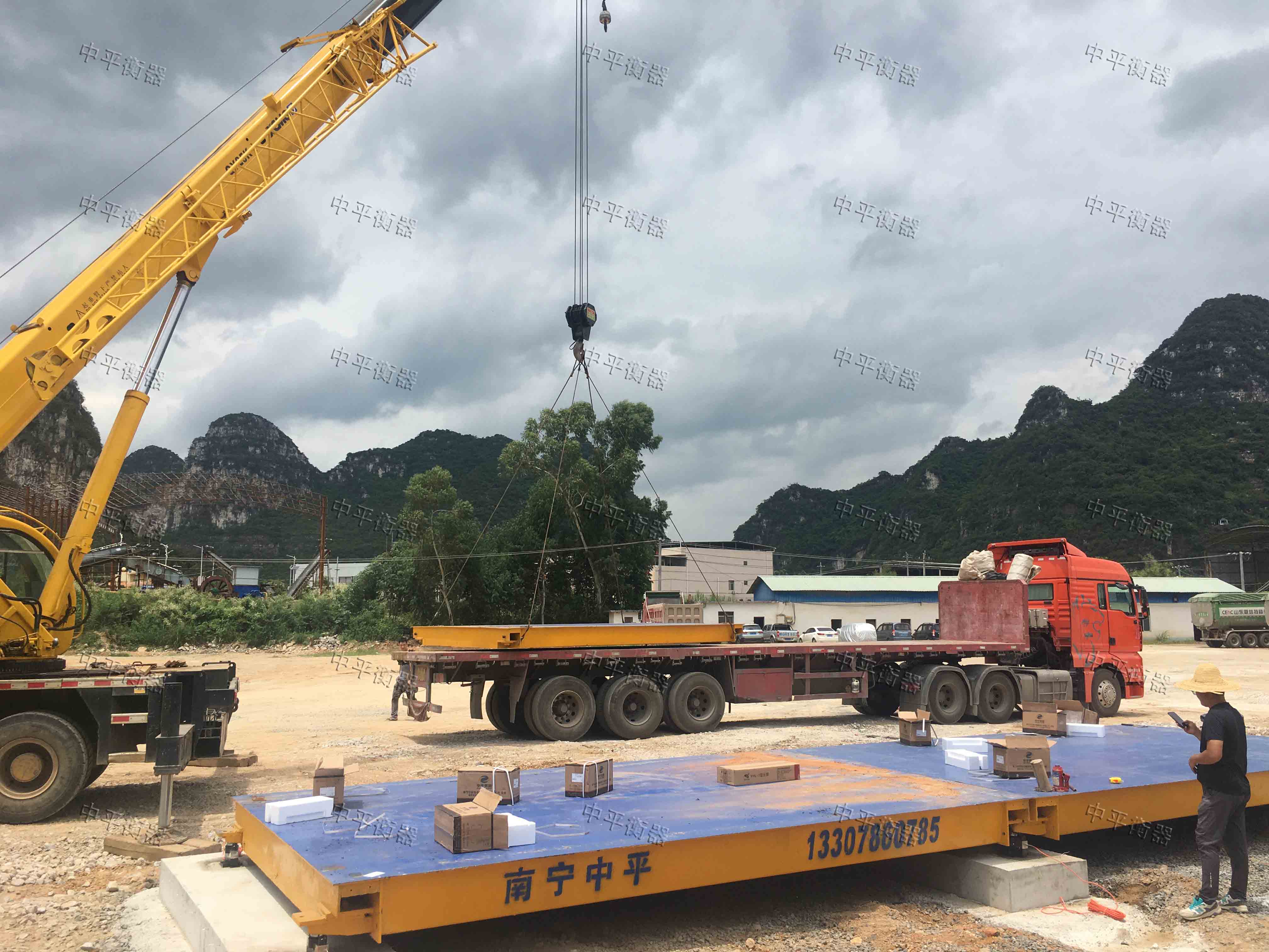 100吨电子地磅 砖厂矿山使用电子地磅厂家-中平衡器