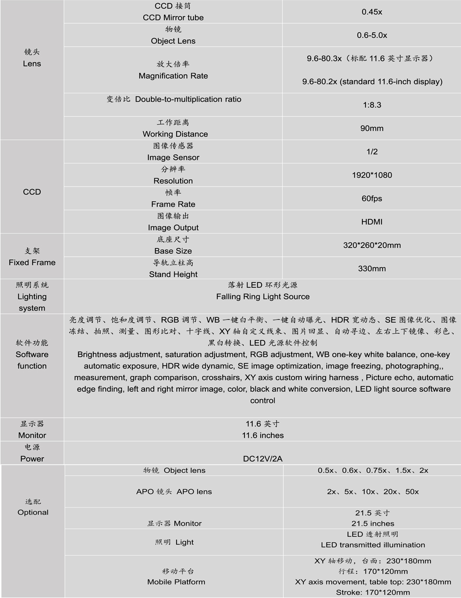 ZOKA-YTS02高清视频一体测量显微镜 可实时显示倍率 无需