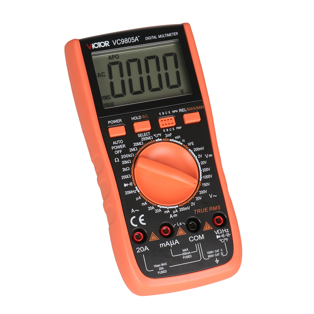 胜利VC9805A+ 数字万用表 测量电容电感多用表 频率 温度 数显表