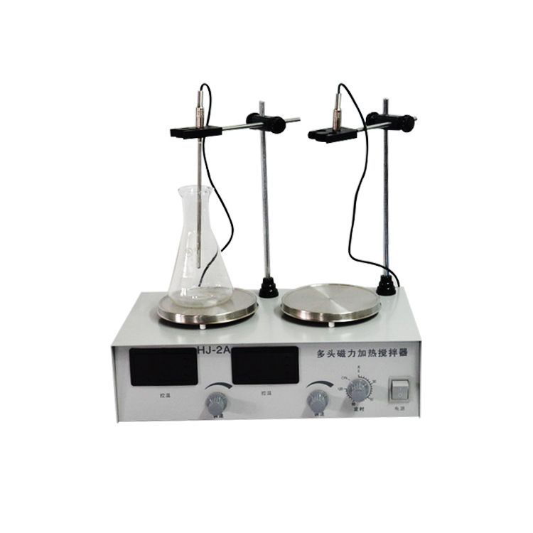 HJ-2A双头恒温磁力搅拌器2头数显 磁力加热搅拌器不锈钢搅拌机