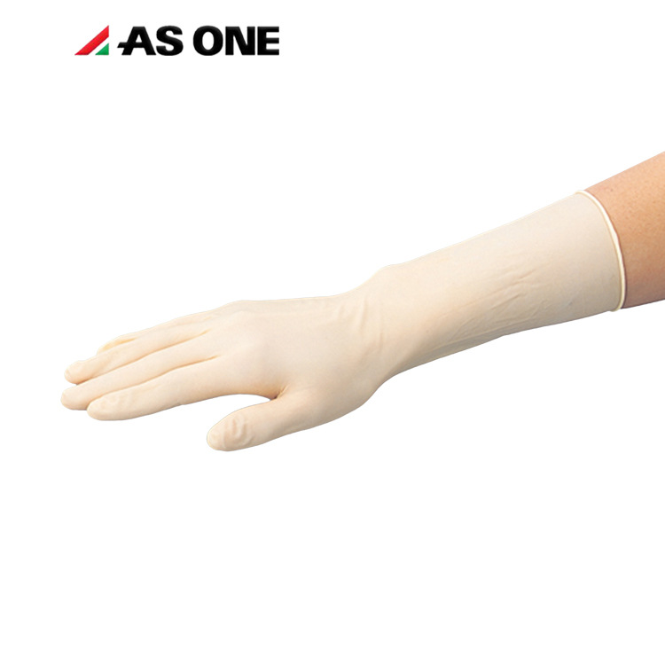 ASONE乳胶手套无粉12英寸指尖压纹左右兼用