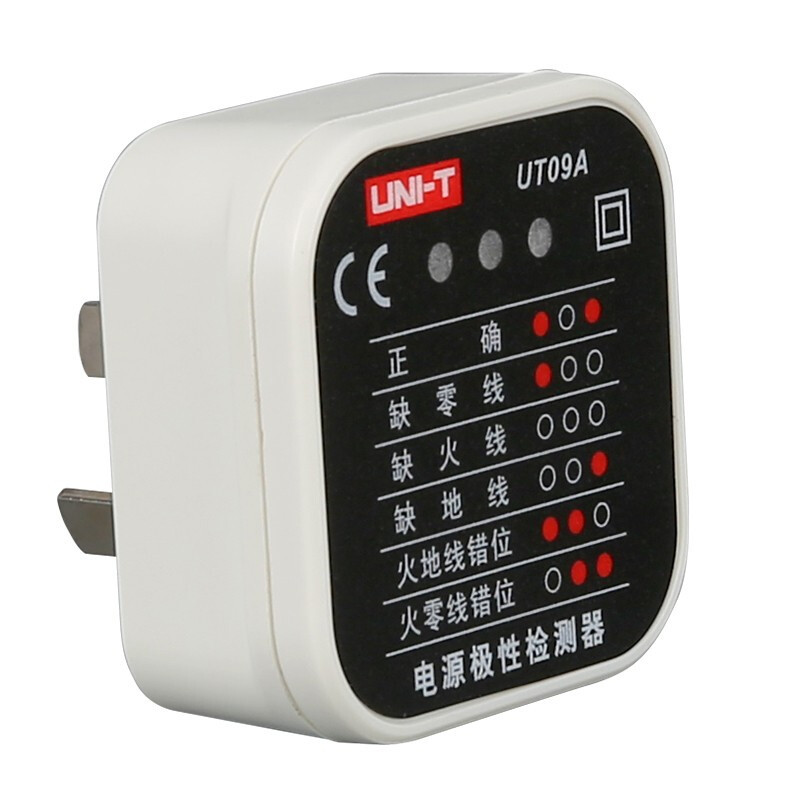 优利德UNI-T UT09A 插座测试仪电源极性检测器零线火线地线
