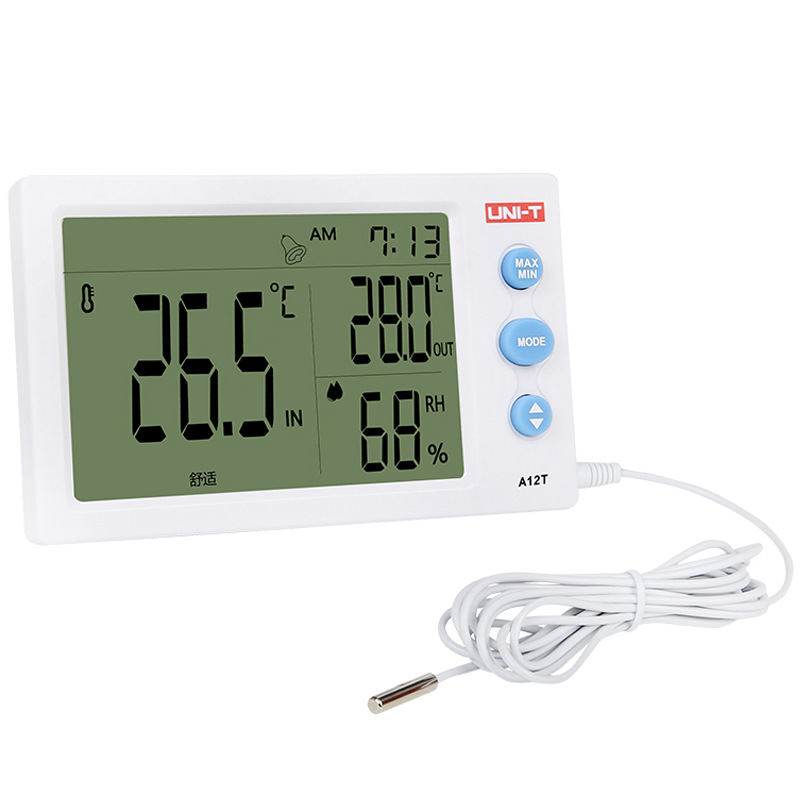 优利德/A12T/A10T/A13T温湿度计带探头 室内温湿度表