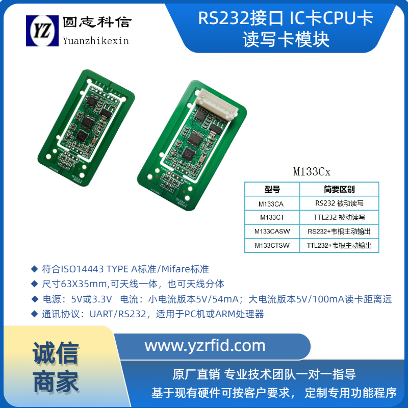 ROHS2.0 M133Cx 系列讀寫卡模塊