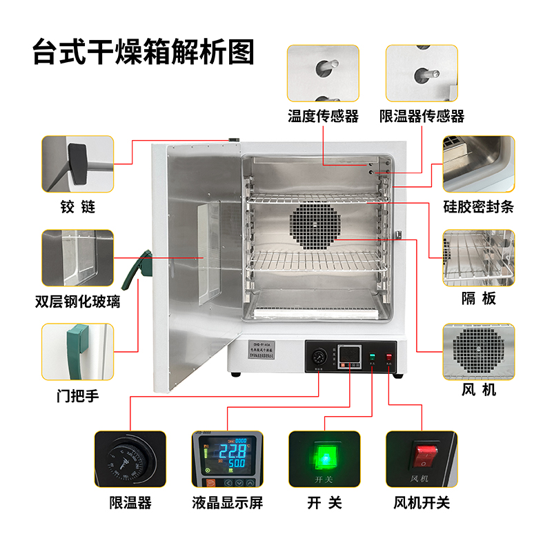 DHG系列电热鼓风干燥箱豪华型 工业恒温箱 实验室鼓风干燥箱