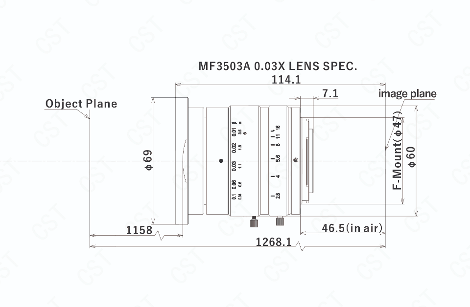 CST康視達(dá)    CST-MF003F35-D45  大靶面F口工業(yè)鏡頭