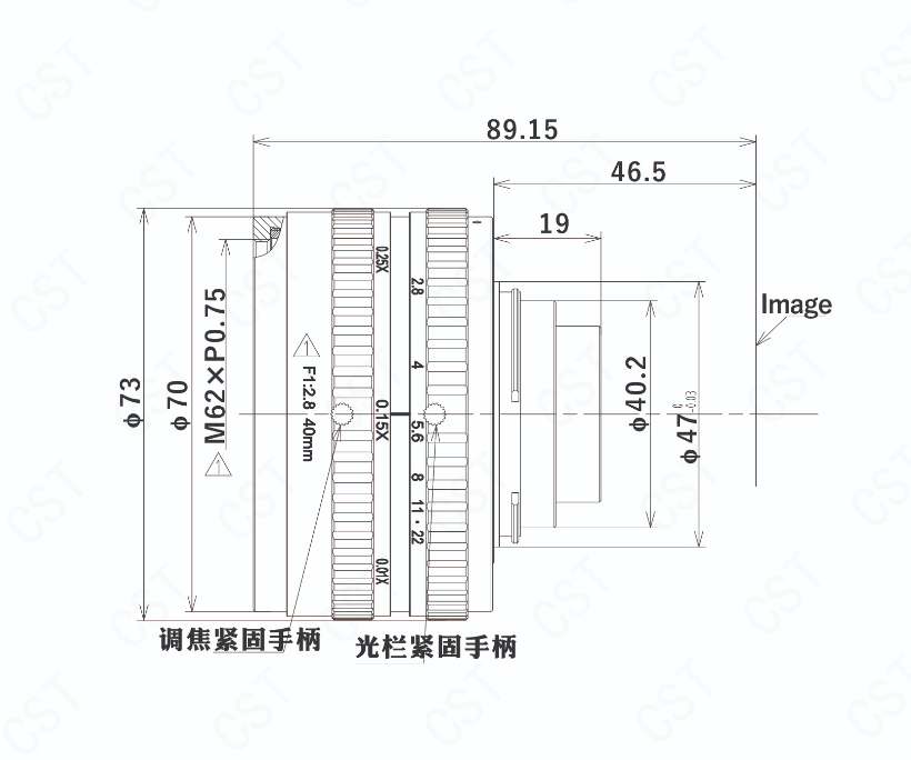 CST康視達    CST-MF01F40H-D45    大靶面高解析F口鏡頭