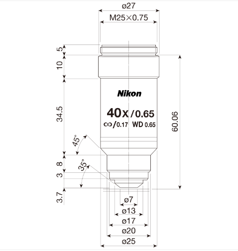 NIKON   尼康   CFI Achromat 40X   生物顯微鏡用物鏡