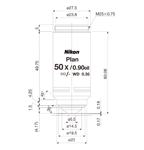 NIKON   尼康   CFI Plan Achromat 50X  生物顯微鏡用物鏡