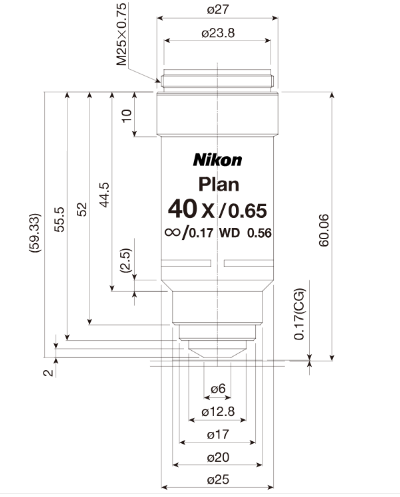NIKON   尼康   CFI Plan Achromat 40X  生物顯微鏡用物鏡