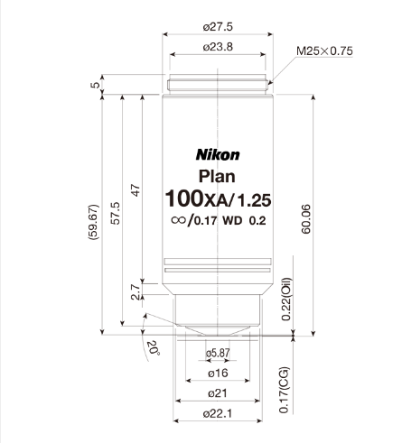 NIKON   尼康   CFI Plan Achromat 100X  生物顯微鏡用物鏡