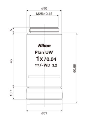 NIKON   尼康   CFI Plan Achromat 1X  生物顯微鏡用物鏡