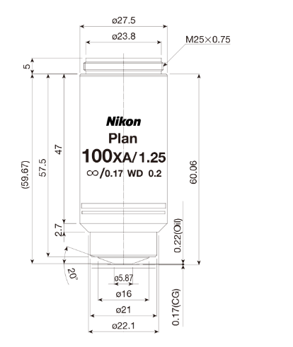 NIKON   尼康   CFI Plan Achromat DL 100X  生物顯微鏡用物鏡