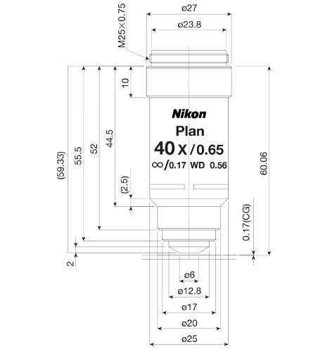 NIKON   尼康   CFI Plan Achromat DL 40X 生物顯微鏡用物鏡