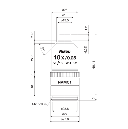 NIKON   尼康   CFI Achro NAMC 10XF  生物顯微鏡用物鏡