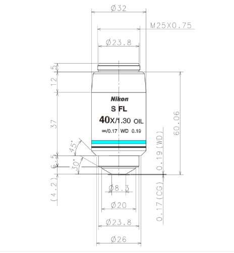 NIKON   尼康   CFI Super Fluor 40X  生物顯微鏡用物鏡