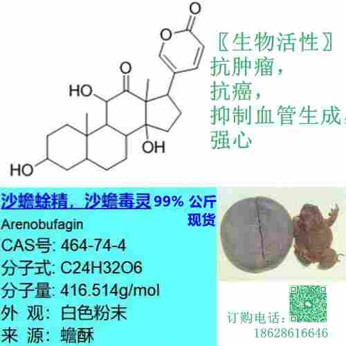 供應(yīng)沙蟾毒精Arenobufagin464-74-4 公斤級(jí)現(xiàn)貨
